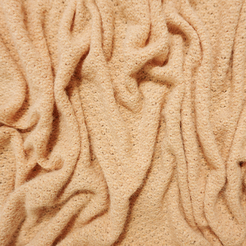 Tan Beige Poly Nylon Solid Sweater Knit Fabric