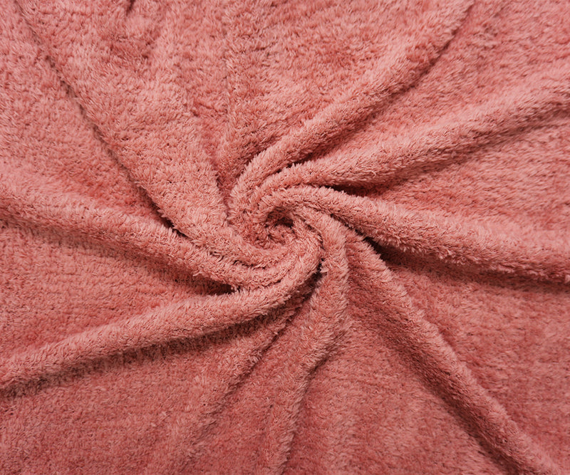Pink Poly Spandex Stretch Solid Shaggy Sweater Knit Fabric