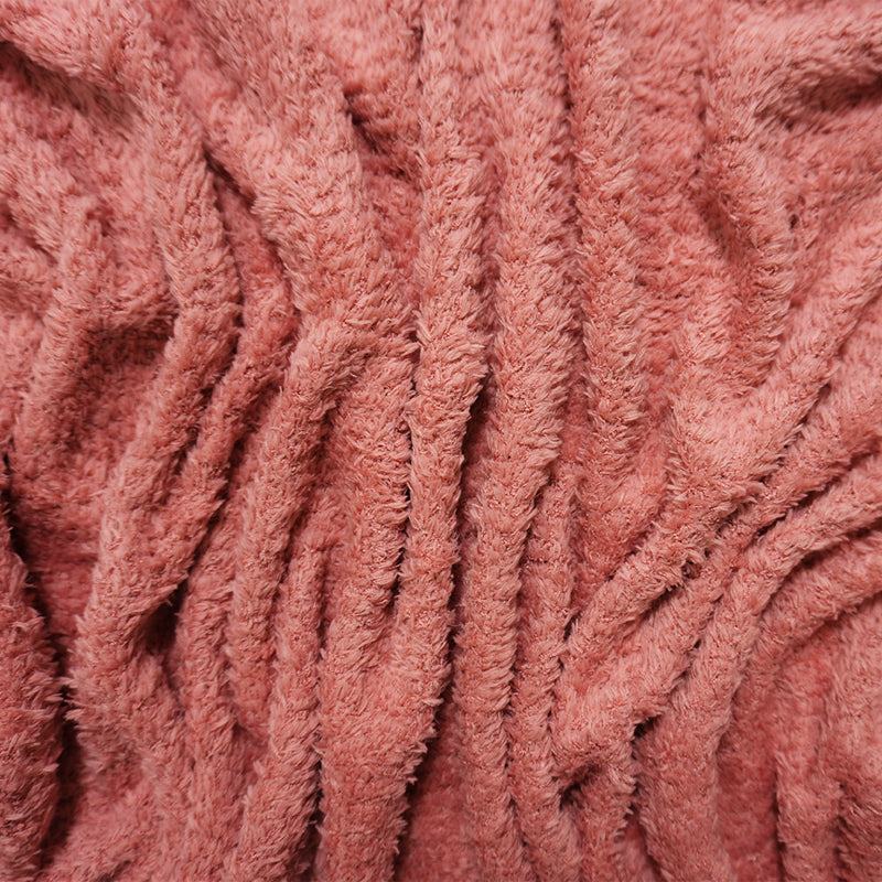 Pink Poly Spandex Stretch Solid Shaggy Sweater Knit Fabric