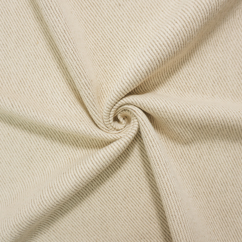 Natural White-Taupe Washed Linen-Cotton Twill Home Decorating Fabric
