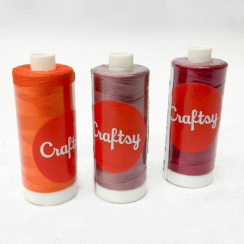 Craftsy Stash Builder Thread Set Bundle Reds 3 spools 100% Cotton