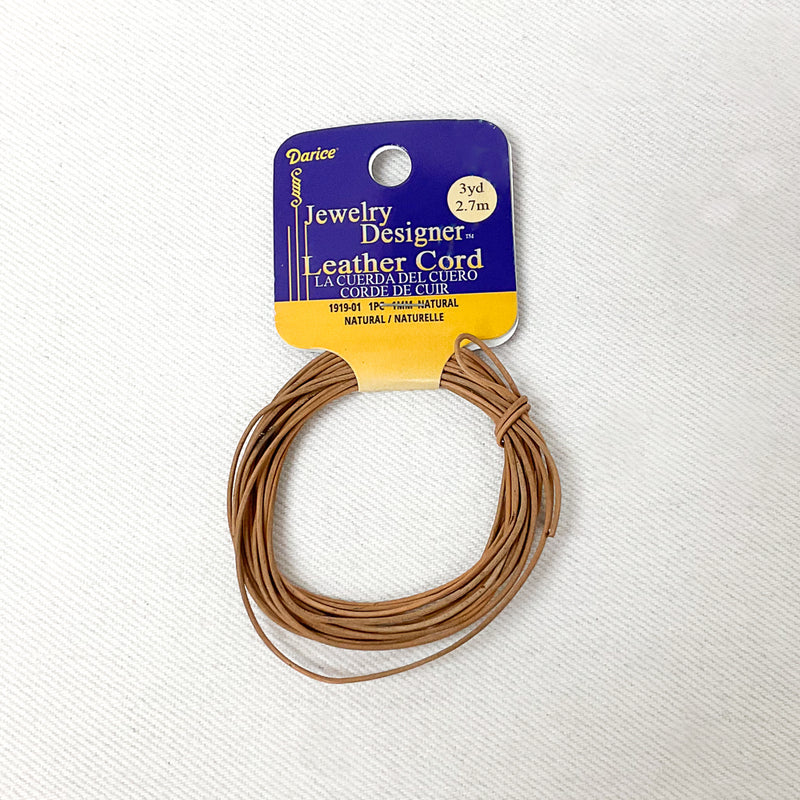 Darice Jewelry Leather Cord - 3 yards - Natural