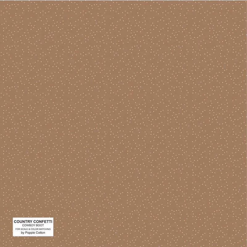 Brown Cowboy Boot Cotton 44"/45" Fabric Per Yard