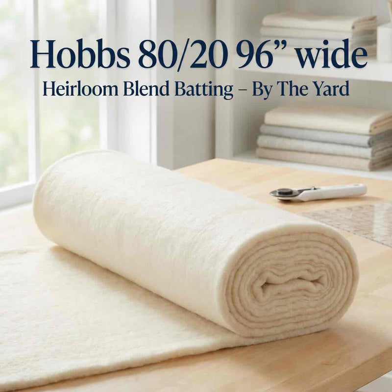 Hobbs 80/20 Heirloom Batting 96" Wide Batting - By The Yard (Available For Pre-Order)