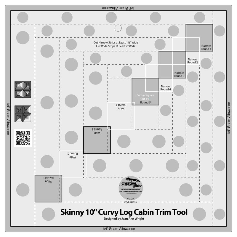 Creative Grids Skinny 10in Curvy Log Cabin Trim Tool