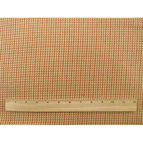 Orange/Ivory Houndstooth Twill Plaid Home Decorating Fabric