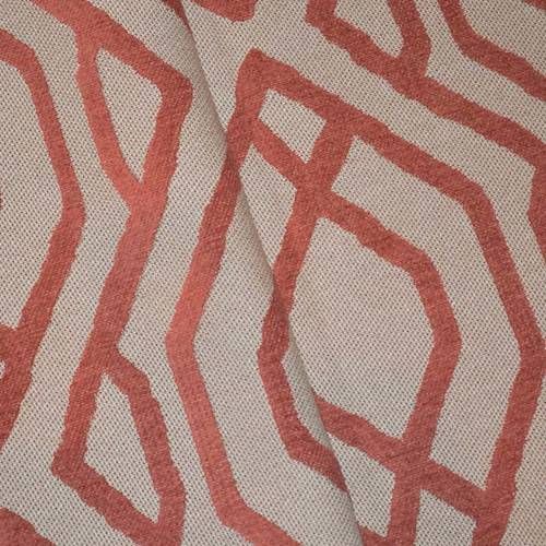 2 1/2 YD PC-Antique Orange/Taupe Abstract Chenille Jacquard Decor Fabric