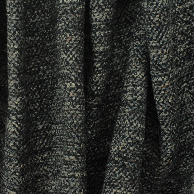Black-Gray-Multi Texture Poly Chenille Woven Home Decorating Fabric