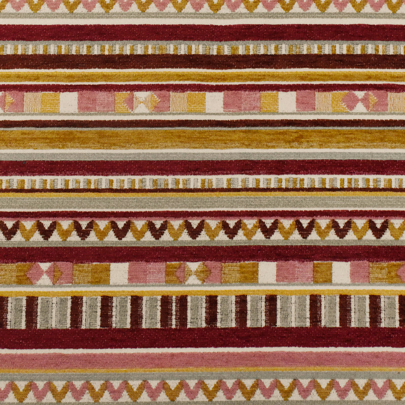 Pink-Multi Aztec Stripe Jacquard Poly Chenille Home Decorating Fabric