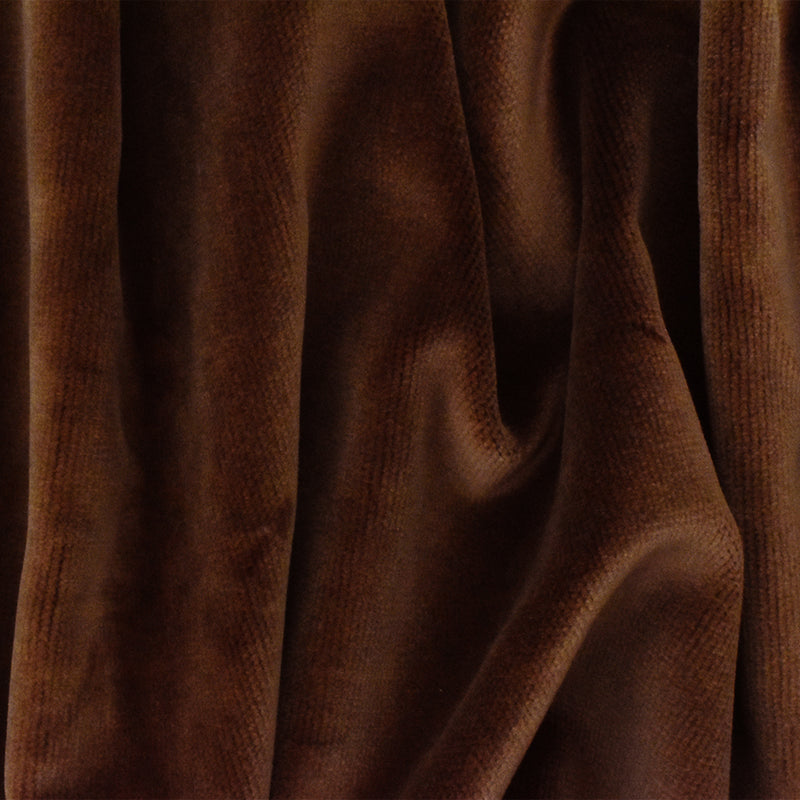 Brown Solid Cotton-Rayon Velvet Woven Home Decorating Fabric