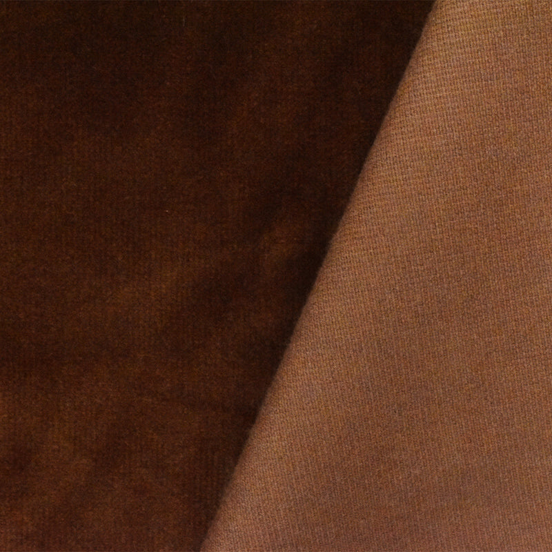Brown Solid Cotton-Rayon Velvet Woven Home Decorating Fabric