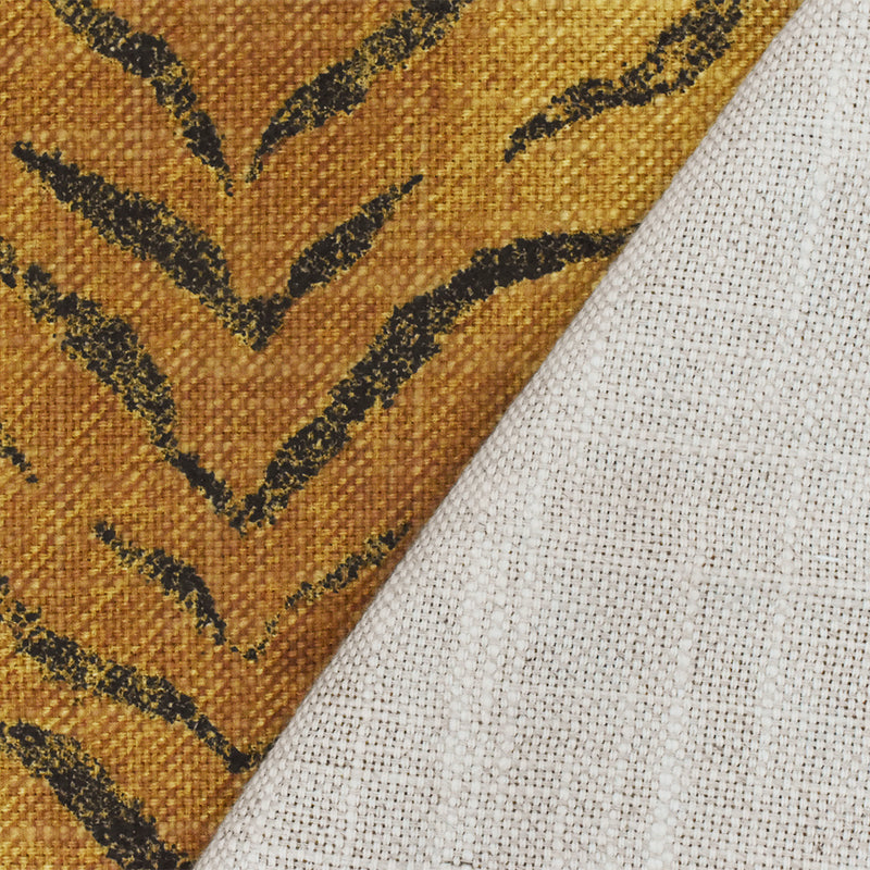 Brown-Black P Kaufmann Tiger Printed Linen Canvas Home Decorating Fabric