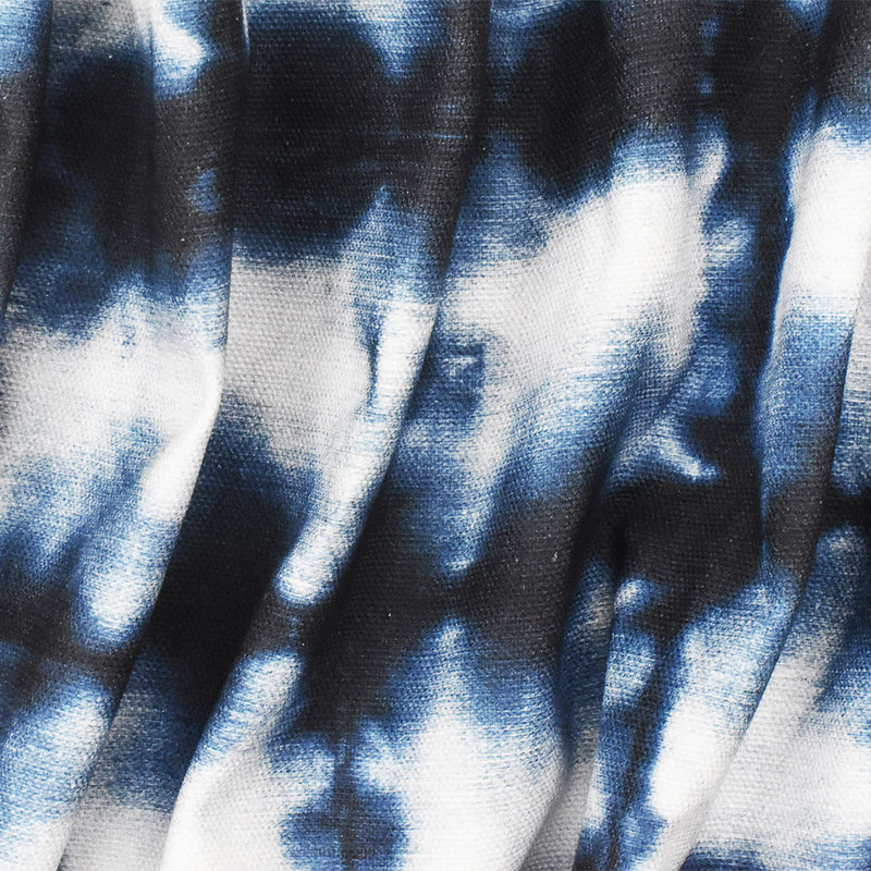 Blue-White P Kaufmann Tie Dye Printed Linen Woven Home Decorating Fabric