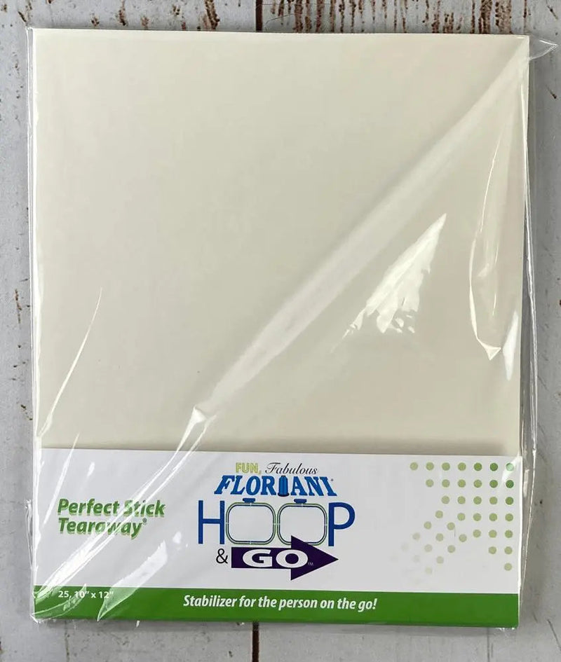 Floriani Hoop N Go 10" Perfect Stick Tearaway -FPS 10"x12" - 25 PK