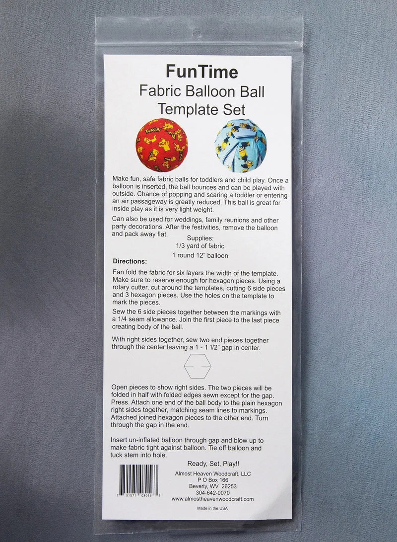 Fun Time 10 Inch Fabric Covered Balloon Ball Template Set