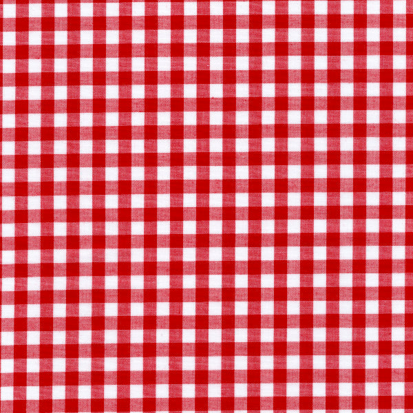 Red 1/4 Inch Gingham Fabric - Reorderable