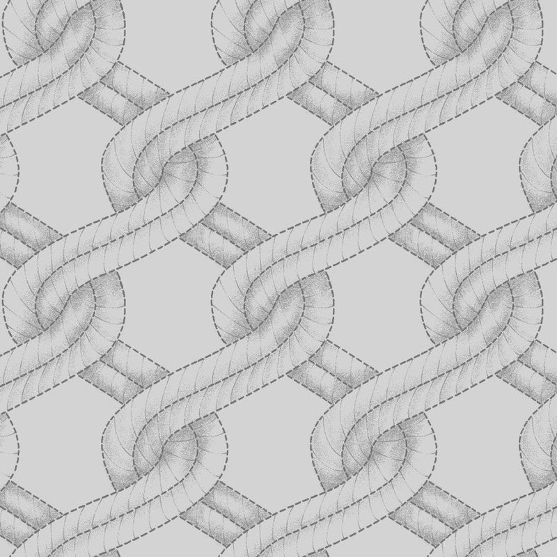 Grey Twisted Rope Stitched Braid Cotton Wideback Fabric Per Yard