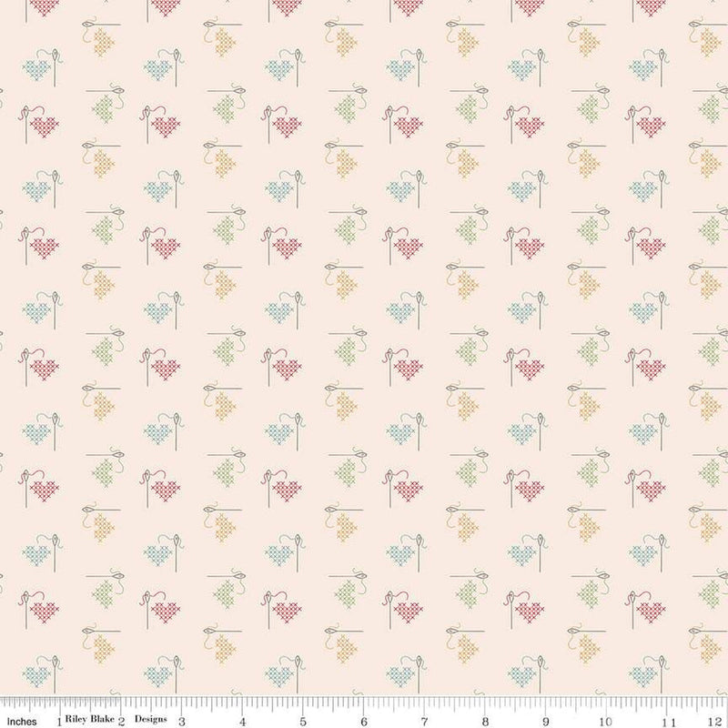 Hush Hush 5 Stitched with Love Cotton 43"/44" Fabric Per Yard