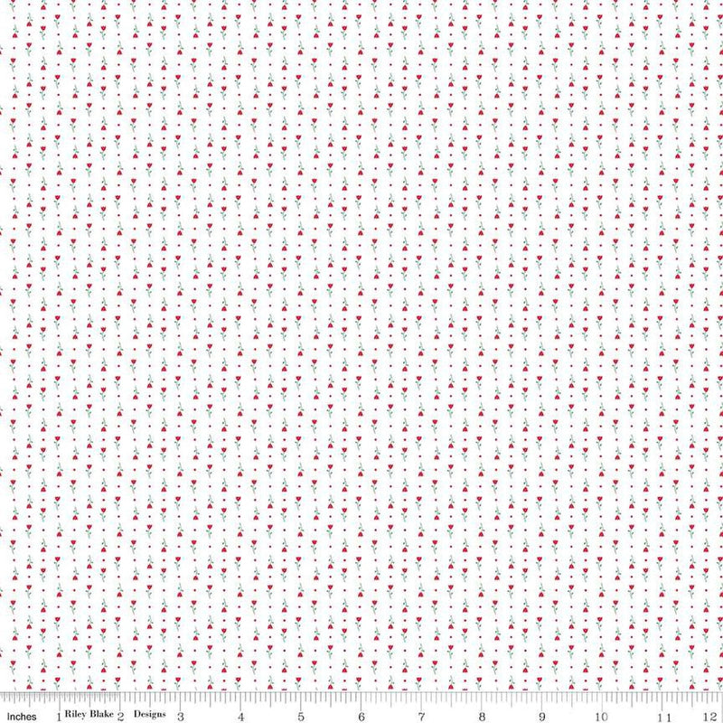 Hush Hush 5 Tiny Tulips Cotton 43"/44" Fabric Per Yard