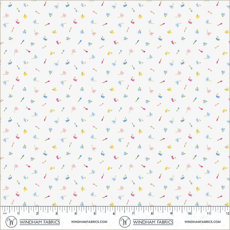 Ivory Floret Midnight Blooms Cotton 44"/45" Fabric Per Yard