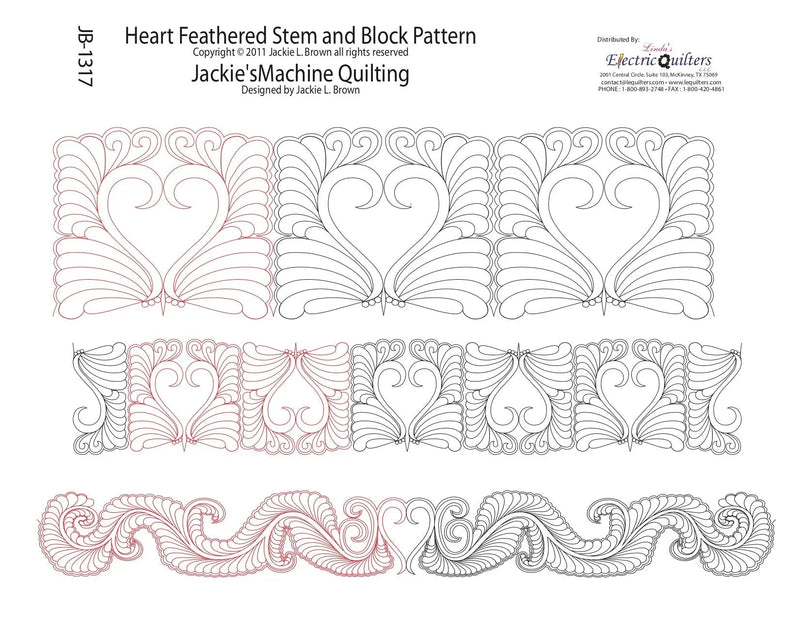 1317 Heart Feathered Stem Pantograph by Jackie Brown
