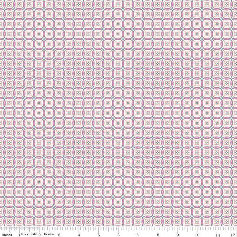 Juju's Petals Mosaic Lilac Cotton 43"/44" Fabric Per Yard