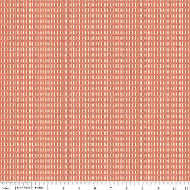 Juju's Petals Stripes Orange Cotton 43"/44" Fabric Per Yard