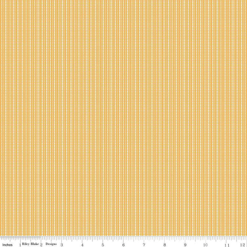 Juju's Petals Stripes Yellow Cotton 43"/44" Fabric Per Yard