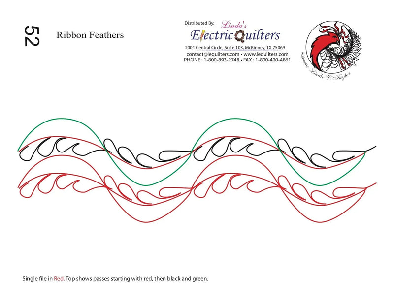 052 Ribbon Feather Pantograph by Linda V. Taylor