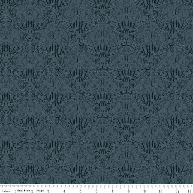 Let's Wander First Catch Blue Cotton 43"/44" Fabric Per Yard