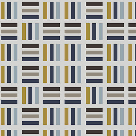 Light Gray Modern Refinement Striped Squares Cotton 43"/44" Fabric Per Yard