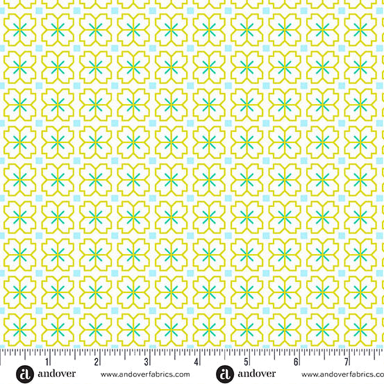 Limeaid Pixel Petals Color Pop Playground Cotton 44"/45" Fabric Per Yard
