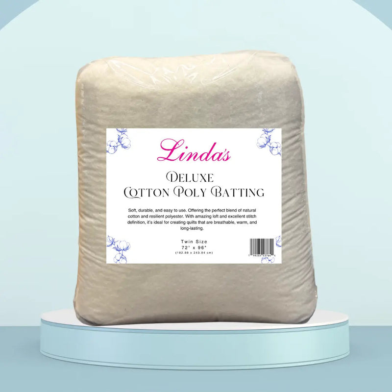 Linda's Deluxe Cotton/Poly Blend Batting Twin Size 2 Yard Package - Made by Hobbs (Available for pre-order)