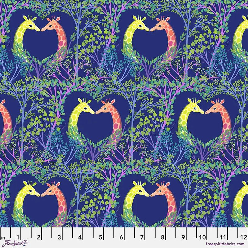 Love in the Trees Blue Cotton 44"/45" Fabric Per Yard