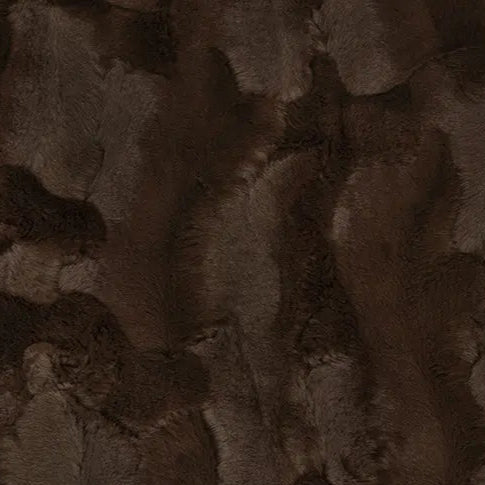 Luxe Cuddle Hide Chocolate Fabric per yard