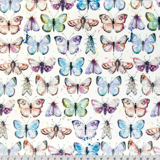 Multi Boho Flutter Digital Cuddle Fabric per yard