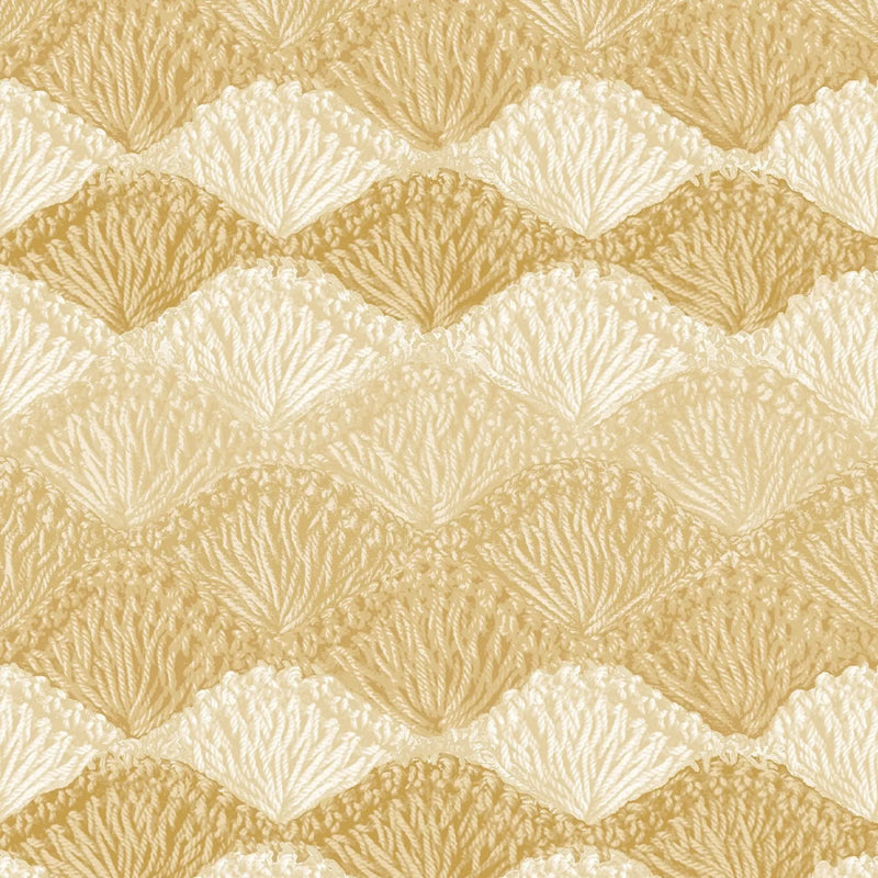 Natural Crochet Tan Shell Stitch Cotton Wideback Fabric Per Yard