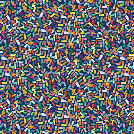 Navy Mingle Confetti Cotton 44"/45" Fabric Per Yard