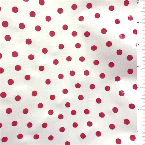 7/8 YD PC-Red Dot Oilcloth Fabric - Reorderable