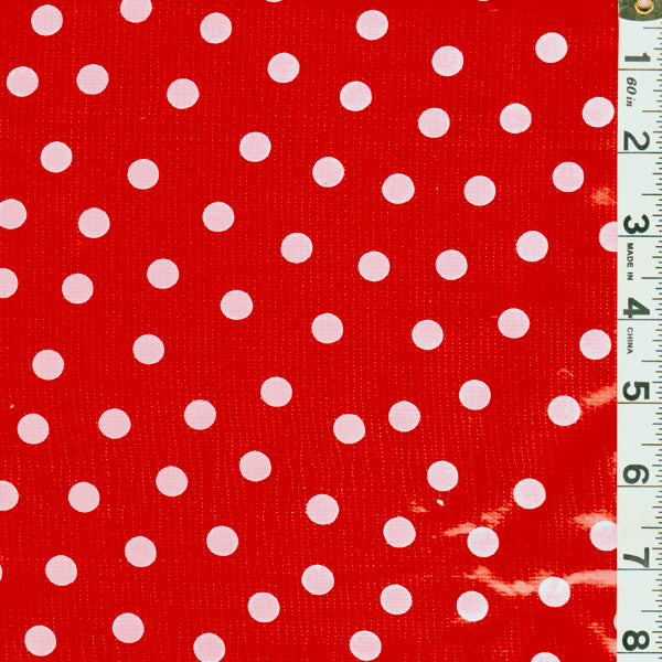Red Dot Oilcloth Roll Fabric