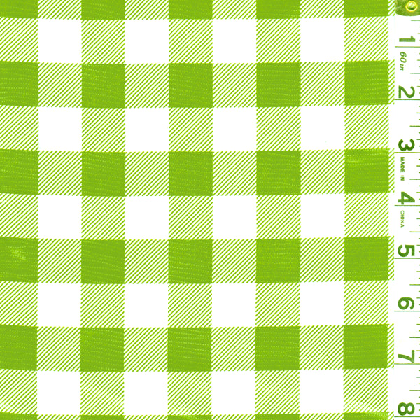 Green Check Oilcloth Fabric - Reorderable