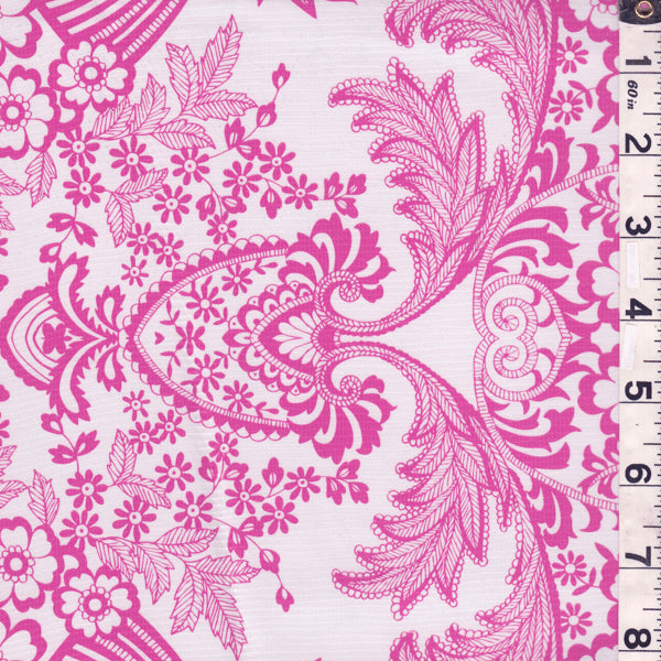 Pink Floral Oilcloth Fabric - Reorderable