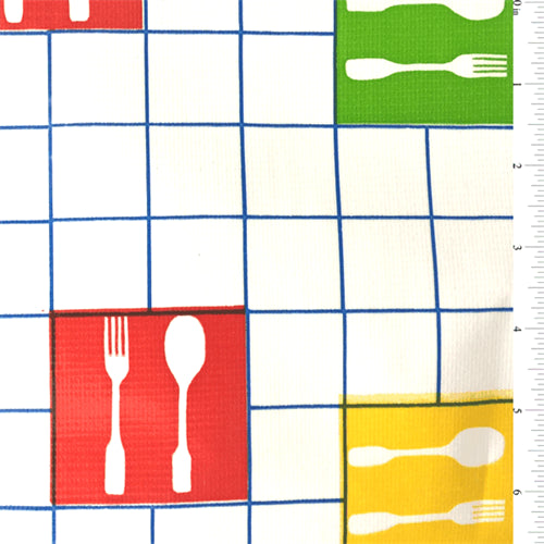 Blue Picnic Oilcloth Fabric - Reorderable