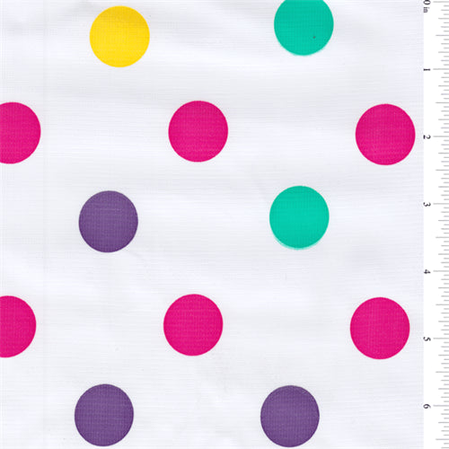 Purple Dot Oilcloth Roll Fabric - Reorderable