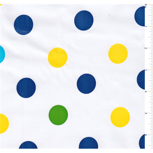Blue Dot Oilcloth Fabric - Reorderable