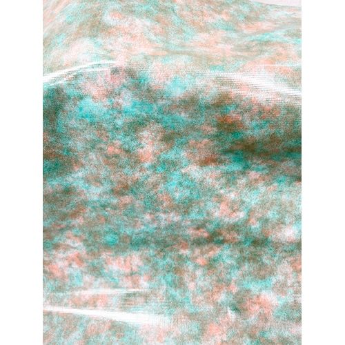 1 YD PC-Green/Orange Tie Dye Oilcloth Fabric - Reorderable