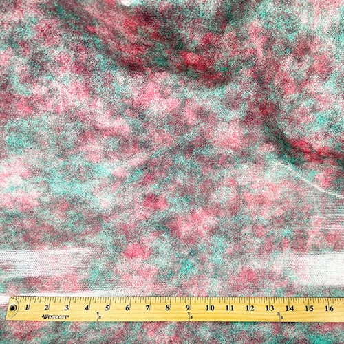 Pink/Green Tie Dye Oilcloth Fabric - Reorderable