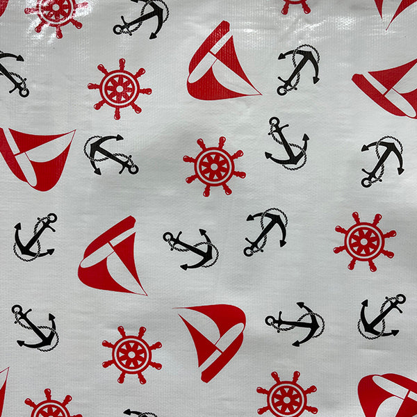 Black Nautical Oilcloth Fabric - Reorderable