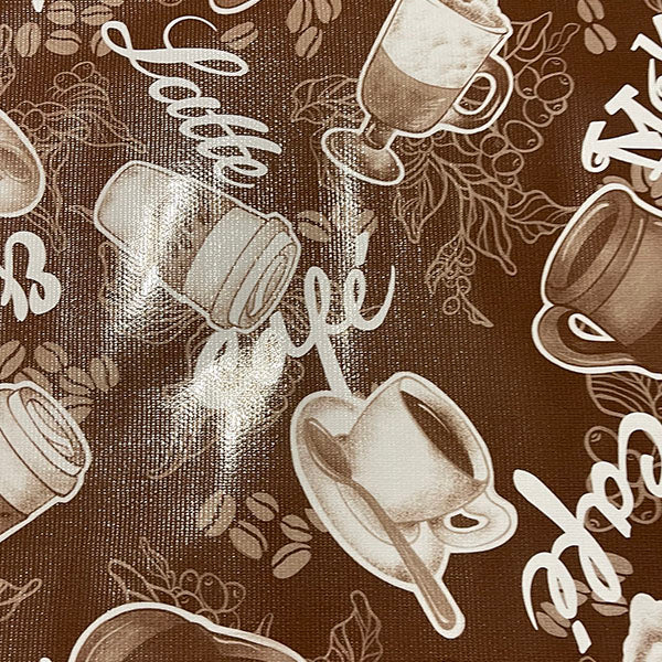 Brown Coffee Oilcloth Fabric - Reorderable