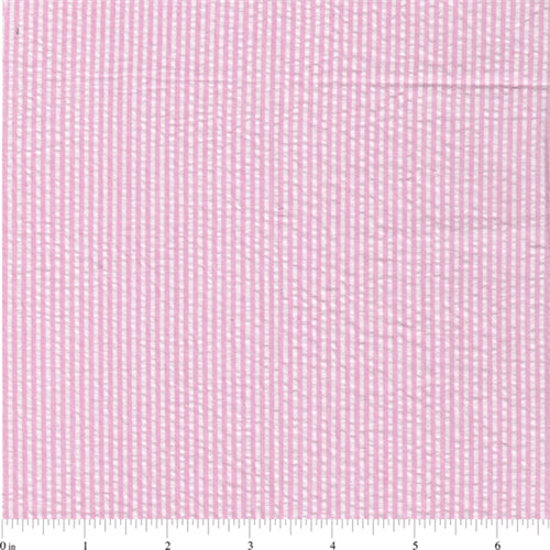 Pink Stripe Seersucker Fabric - Reorderable